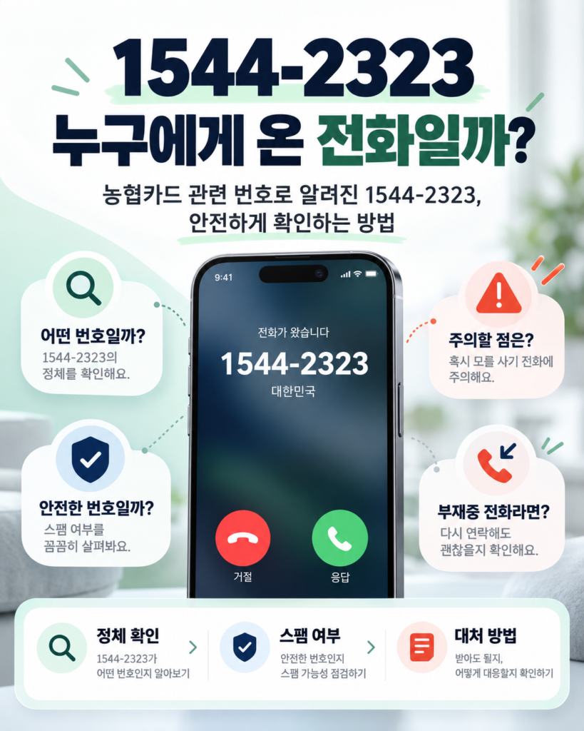 1544-2323 전화번호 정체 확인 부재중 전화와 스팸 차단 방법